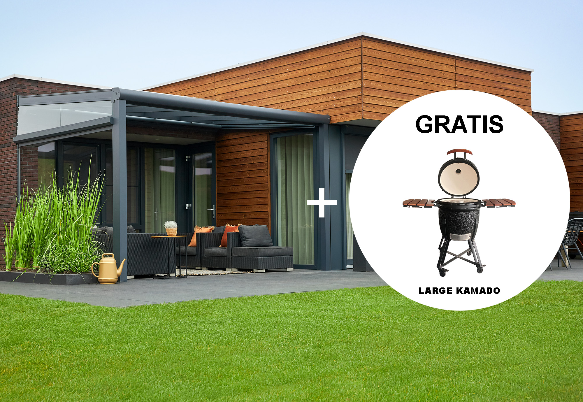 Overkapping met gratis kamado